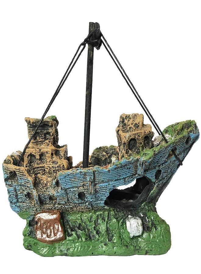 SLOCME Aquarium Resin Boat Ornament - Fish Tank Shipwreck Decoration, Sunken Ship, Aquarium Ornament for Freshwater & Saltwater Tanks - Image 4